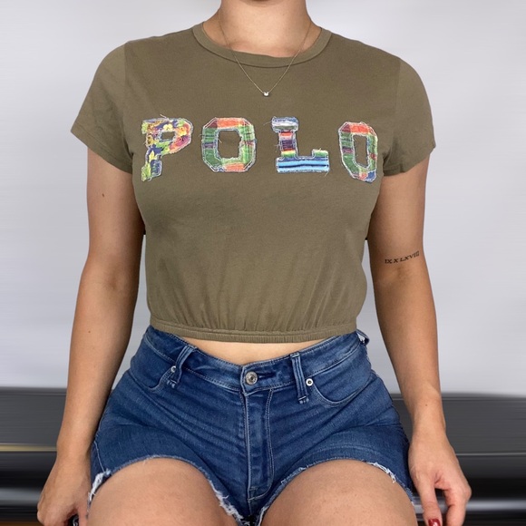 Polo Ralph Lauren Tops - POLO RALPH LAUREN Short Sleeve Cinch Crop Top